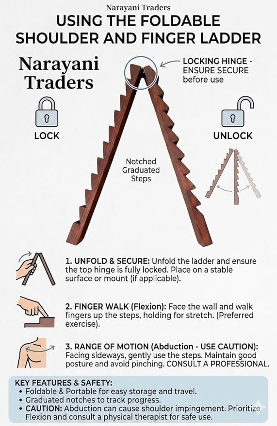 Premium Foldable Wooden Finger Ladder â€“ Physiotherapy ROM & Shoulder Rehab Exercise Tool image 2