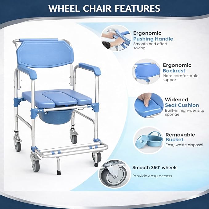 Multi-Function Commode Mobility Chair image 3
