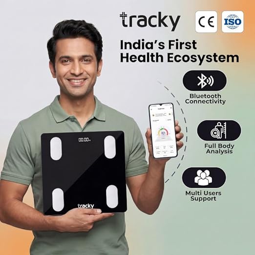 Tracky Smart BMI Digital Weight Scale â€“ Body Fat & Body Composition Analyzer with App Sync image 2