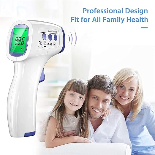 Dr Vaku Non-Contact Infrared Thermometer â€“ Digital Fever Temperature Gun (White & Blue) image 3