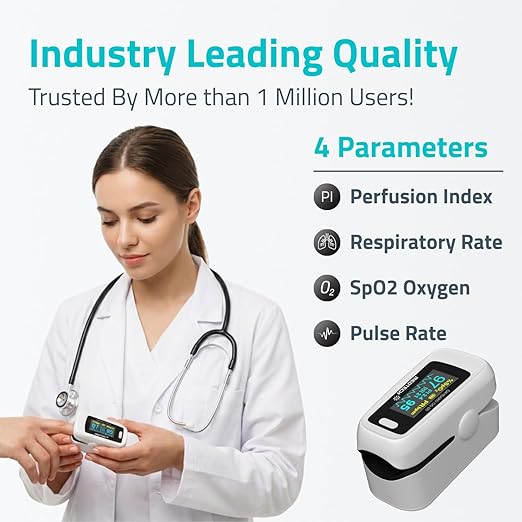 Medtech OG05 Finger Pulse Oximeter â€“ SpO2 & Heart Rate Monitor with 4 Parameters image 2
