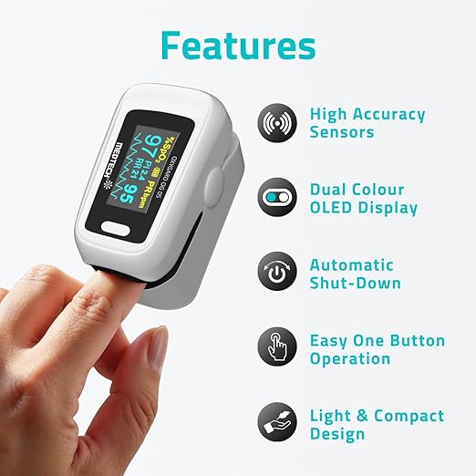 Medtech OG05 Finger Pulse Oximeter â€“ SpO2 & Heart Rate Monitor with 4 Parameters image 3