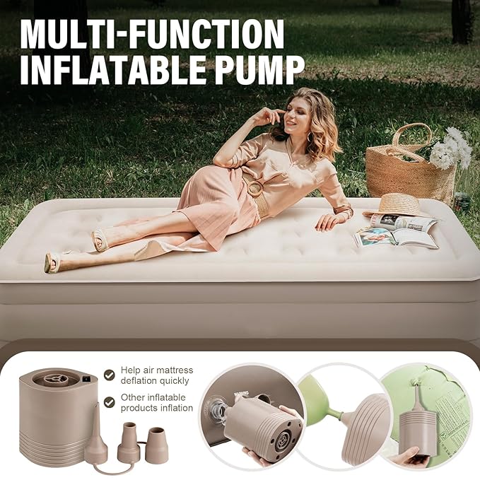 FEAHRZEUG Single Inflatable Airbed Mattress with Built-in Fast Inflation Pump image 3