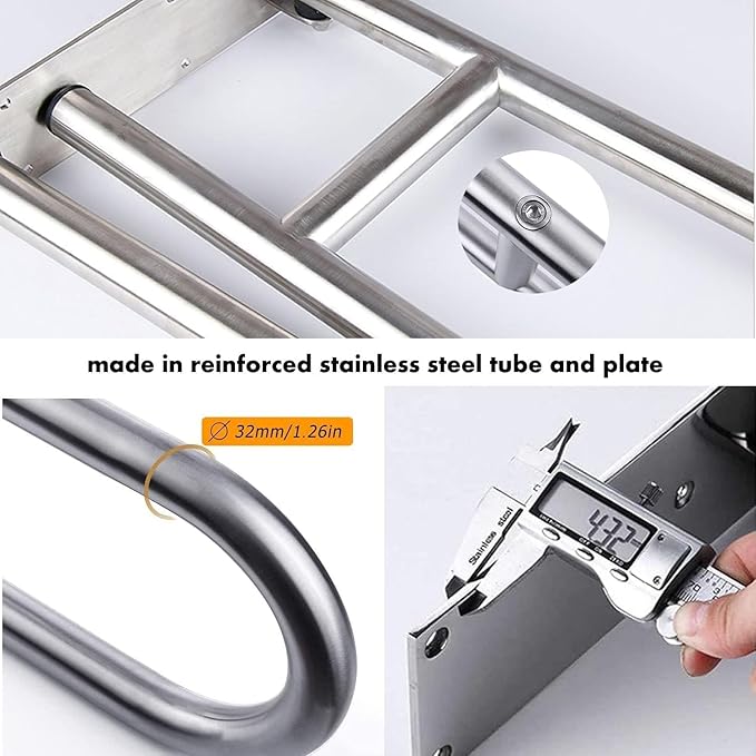 ANATOMIX 32mm Stainless Steel Toilet Safety Grab Rail for Senior Citizens image 3