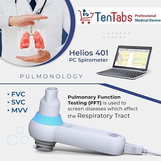 enTabs RMS Helios 401 Portable PC Spirometer with Advanced PFT Analysis image 3
