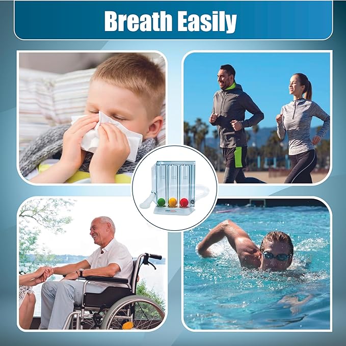AmbiTech 3 Ball Breathing Exerciser Spirometer for Respiratory Therapy image 3