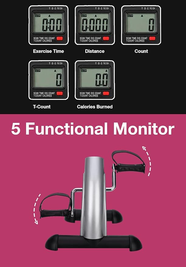 Voroly VR-70MINIBIK-SILVER Mini Pedal Exercise Cycle for Physiotherapy image 2
