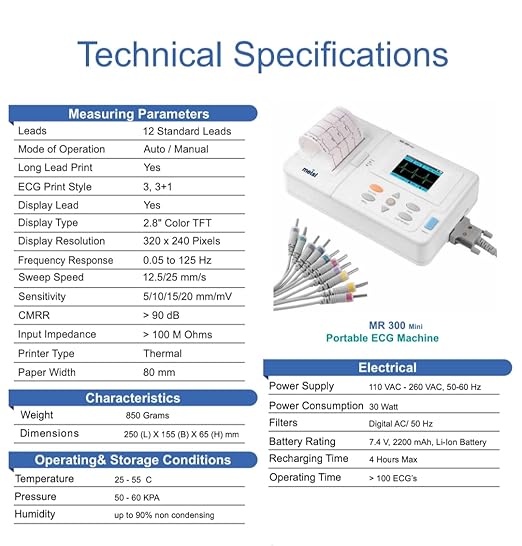 Maestros MR300 3-Channel ECG Machine image 3