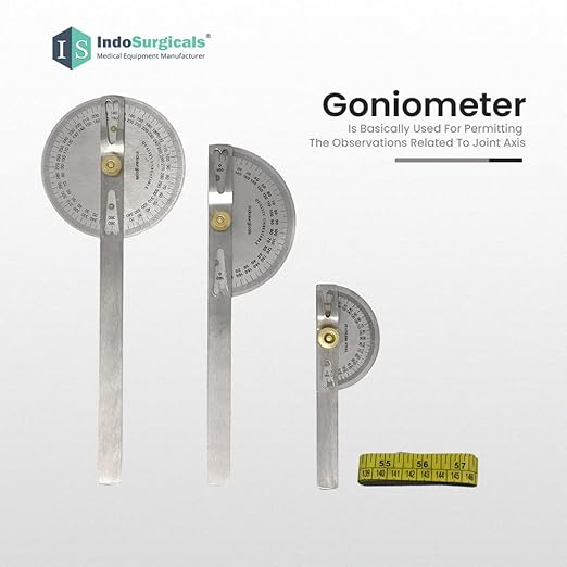 IS IndoSurgicals Stainless Steel Goniometer Combo for Physiotherapy & Neurological Assessment image 2
