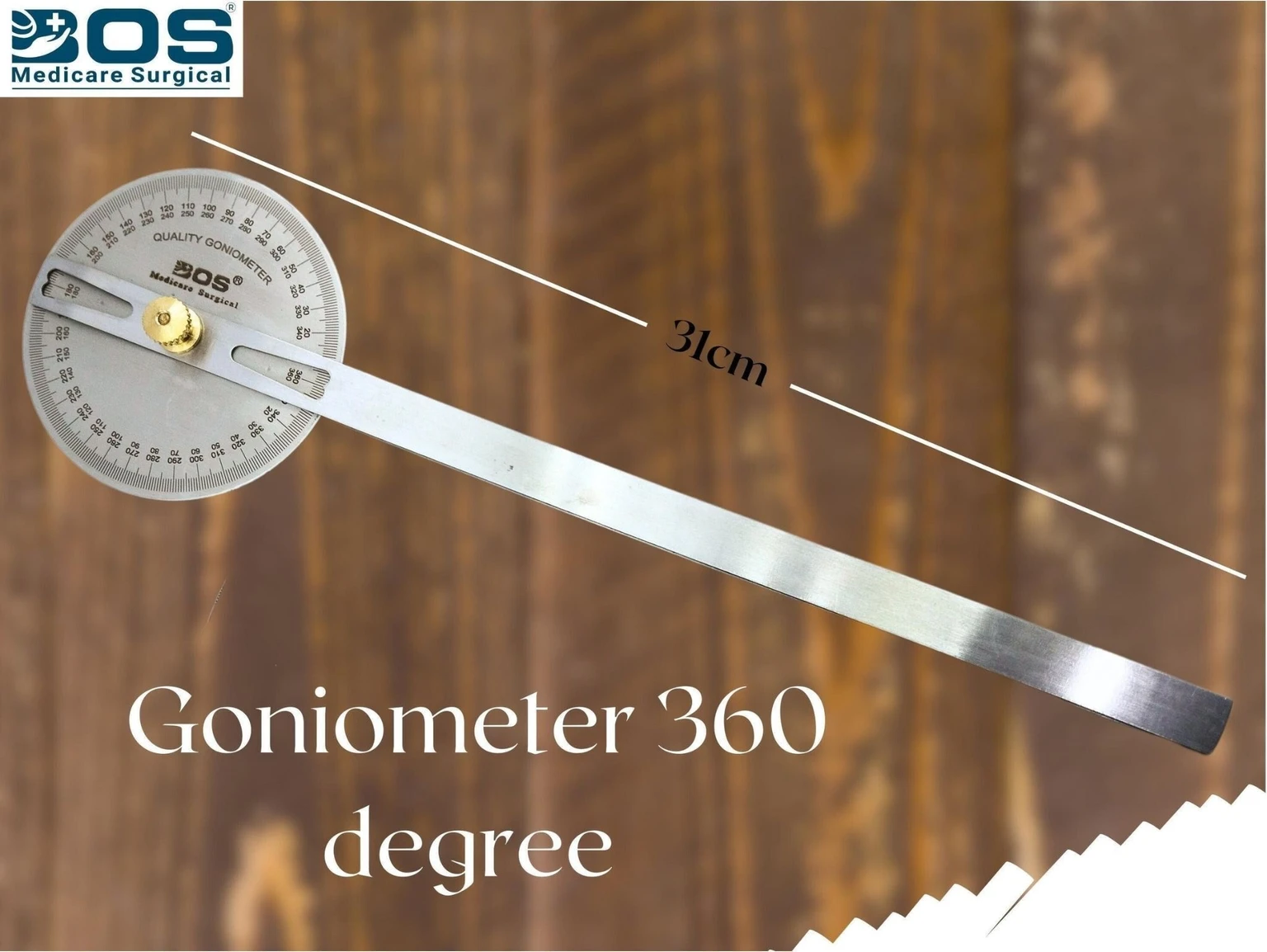 BOS MEDICARE Stainless Steel Medical Goniometer Set for ROM & Joint Measurement image 2
