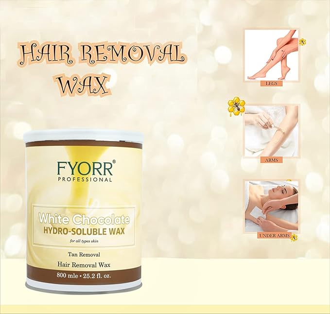 White Chocolate Body Hair Removal Wax with Strips â€“ Hydrosoluble Smooth Finish Wax (800 ml) image 2